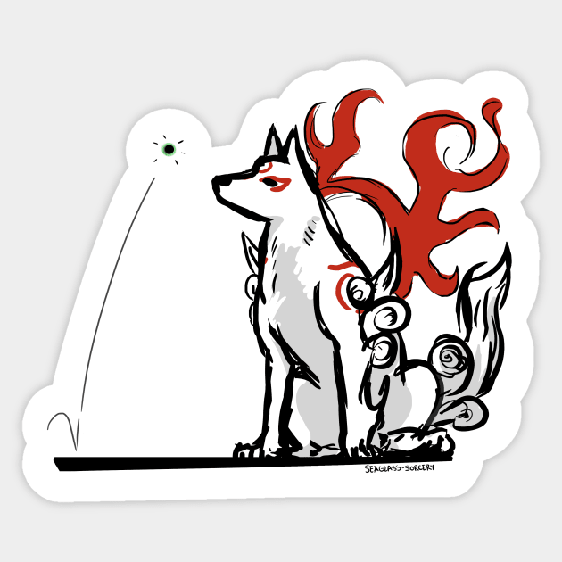 Amaterasu Sticker by SeaglassSorcery